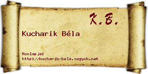 Kucharik Béla névjegykártya