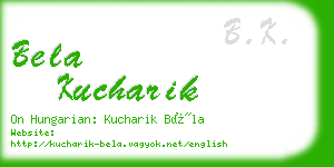 bela kucharik business card